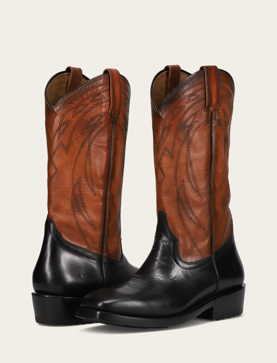 Men's Black Nash Deco Stitch Pull On Boots | Frye Black