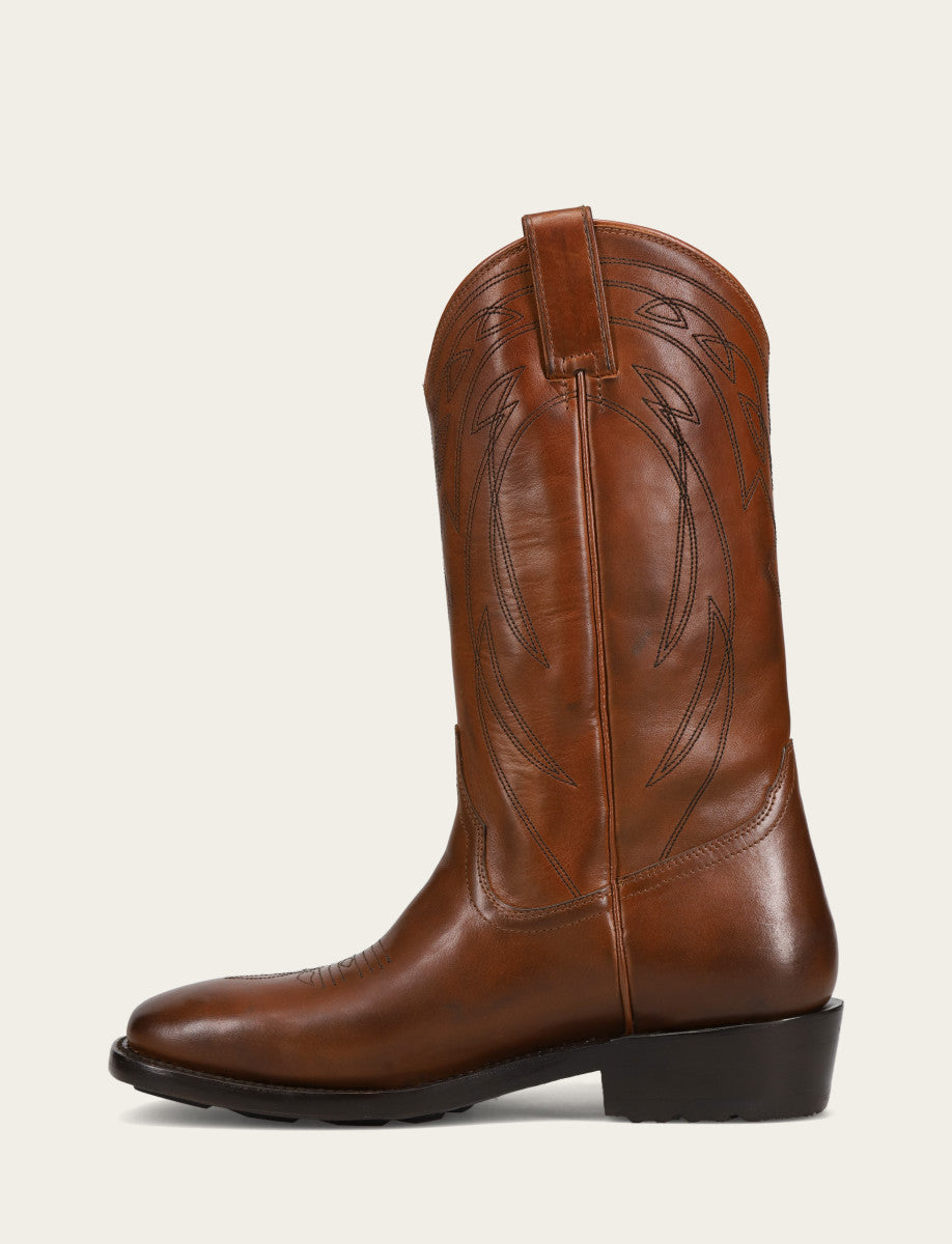 Men's Caramel Nash Deco Stitch Pull On Boots | Frye Caramel