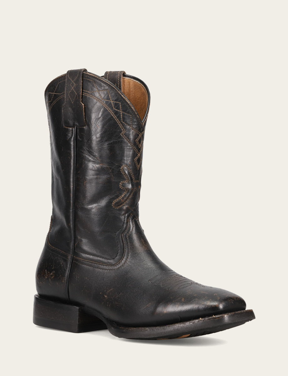 Men's Black Hauser Logo Stitch Boots | Frye Black