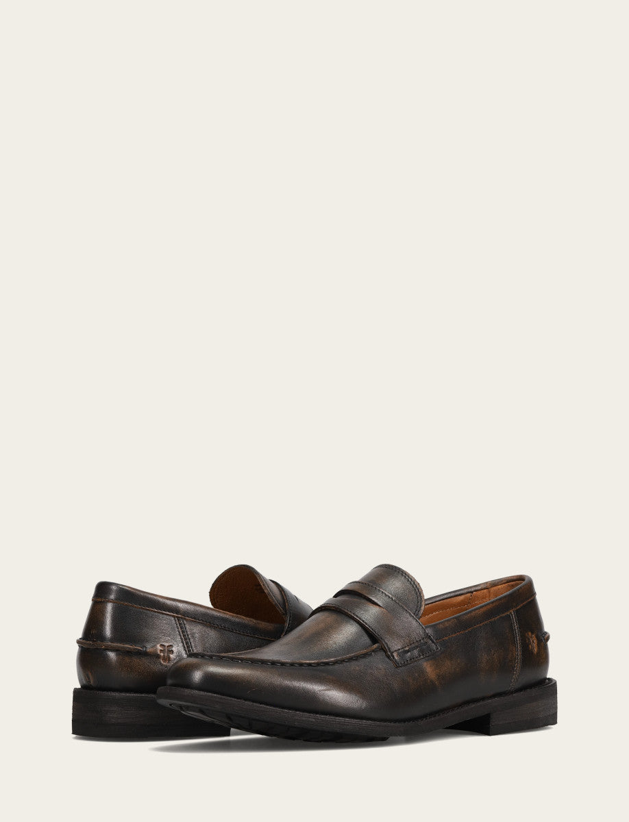 Men's Brown Brush Off Tyler Flex Penny Loafer | Frye Brown Brush Off