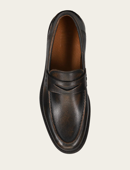 Men's Brown Brush Off Tyler Flex Penny Loafer | Frye Brown Brush Off