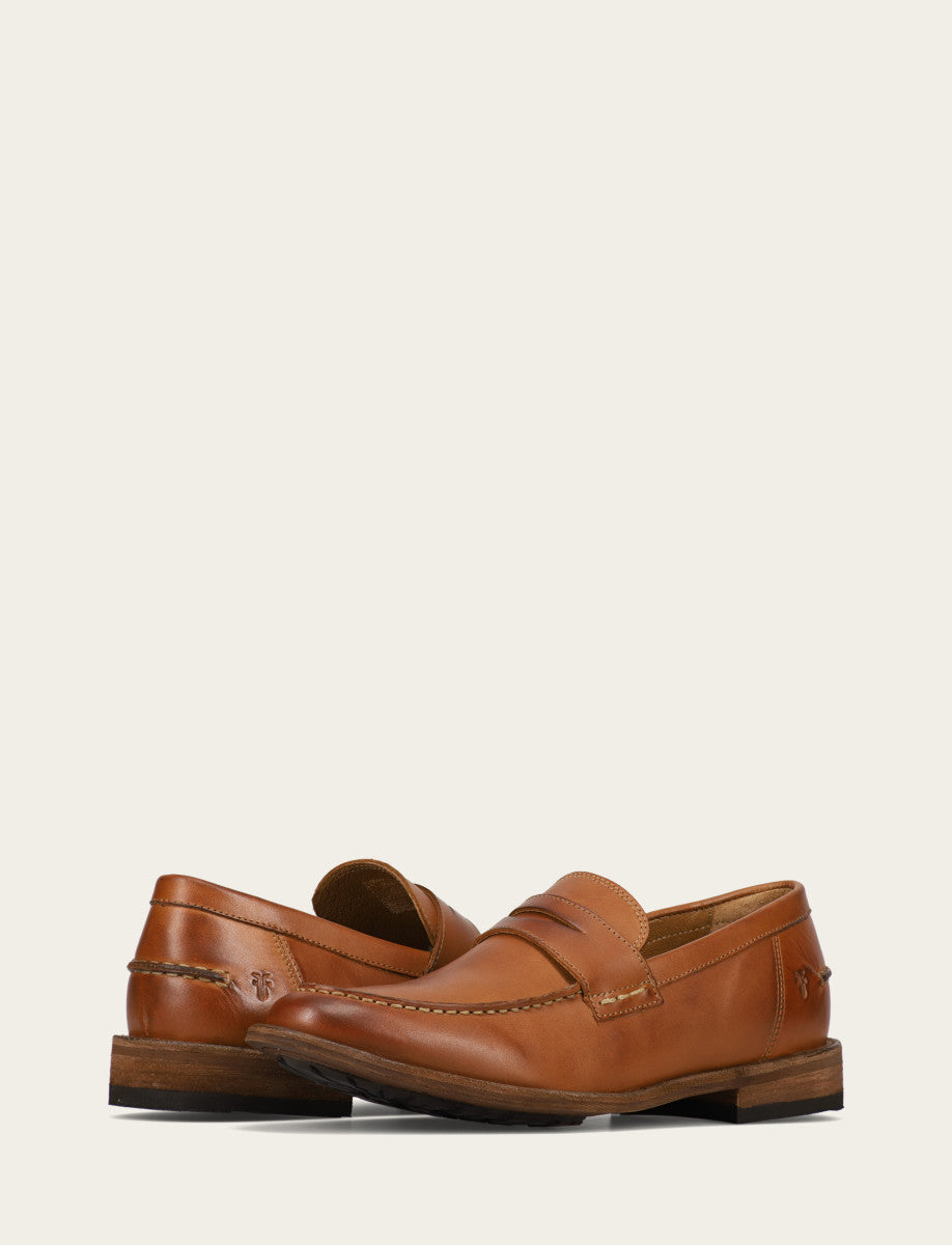 Men's Caramel Tyler Flex Penny Loafers | Frye Caramel