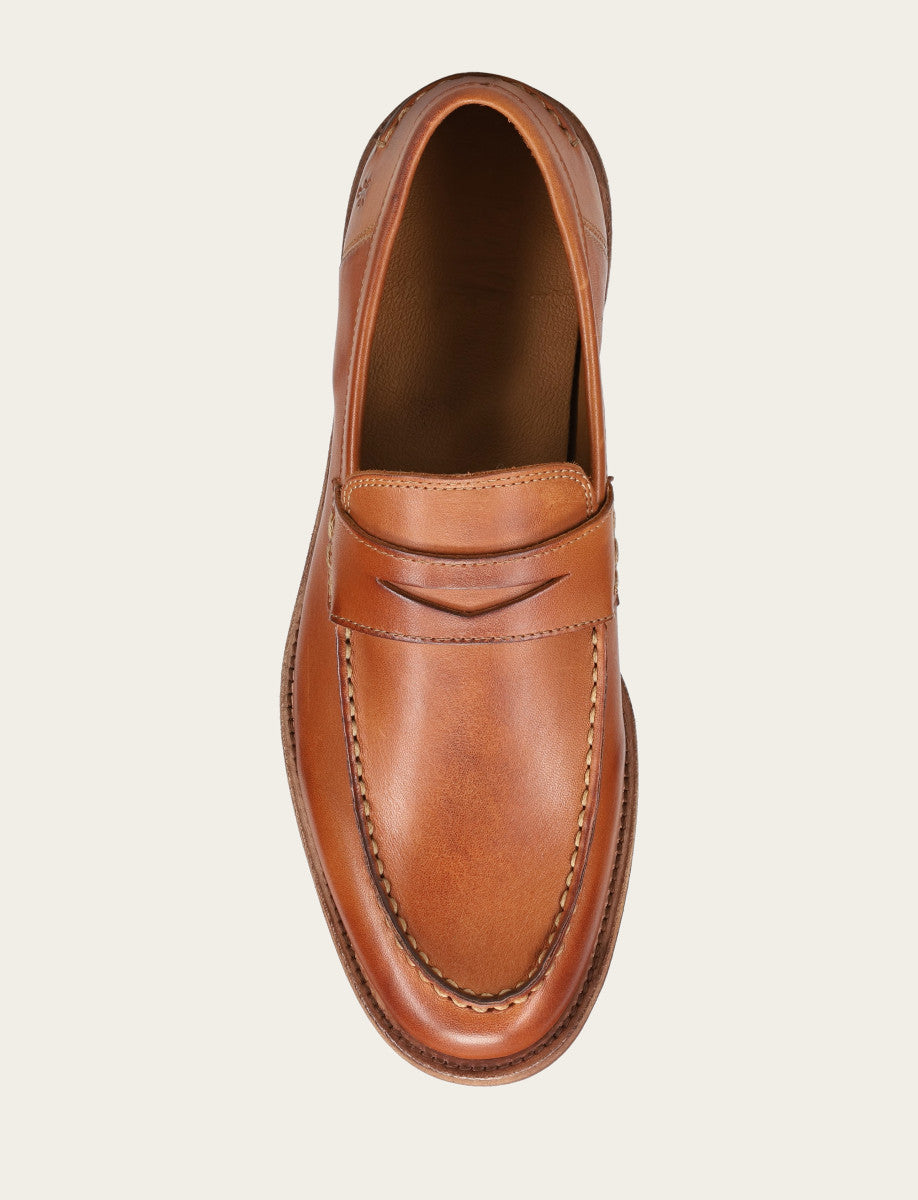 Men's Caramel Tyler Flex Penny Loafers | Frye Caramel