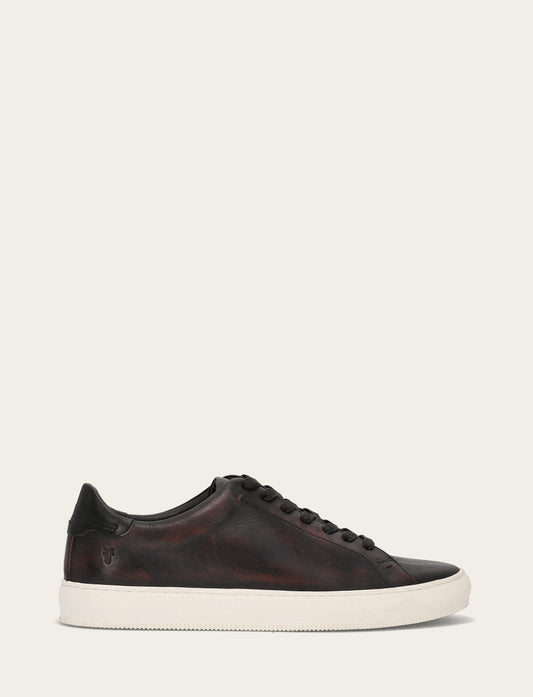 Men's Antiqued Black Astor Low Lace Slip On Sneakers | Frye Antiqued Black