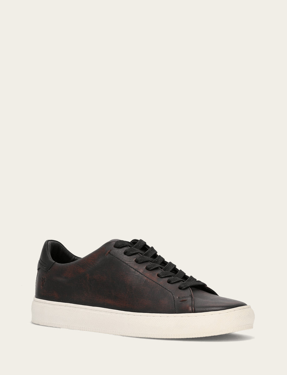 Men's Antiqued Black Astor Low Lace Slip On Sneakers | Frye Antiqued Black