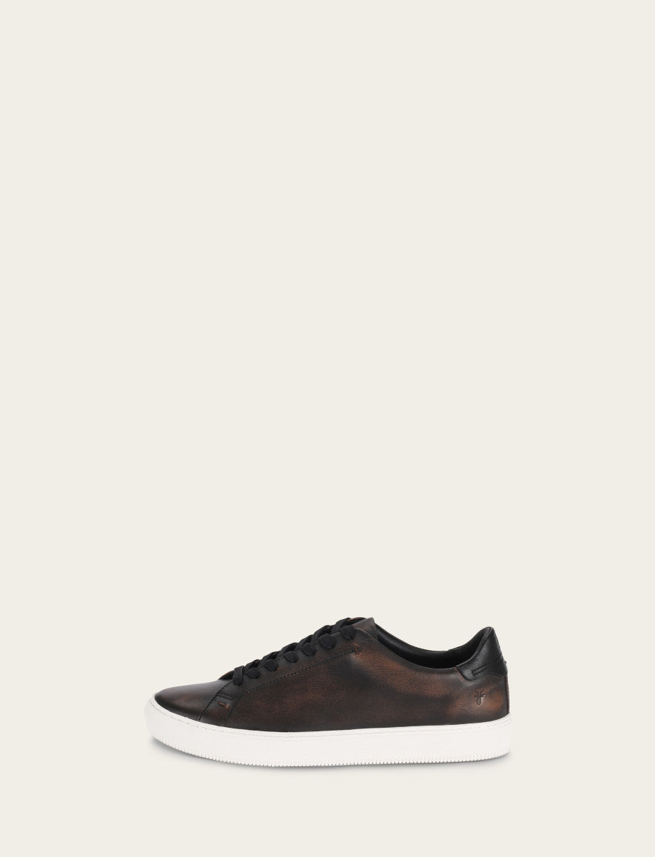 Men's Antiqued Black Astor Low Lace Slip On Sneakers | Frye Antiqued Black