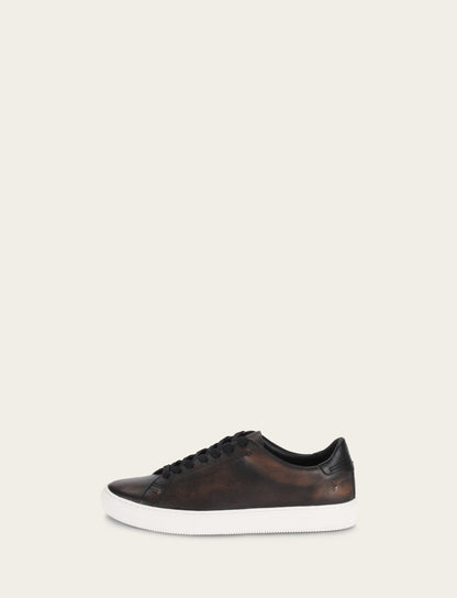 Men's Antiqued Black Astor Low Lace Slip On Sneakers | Frye Antiqued Black