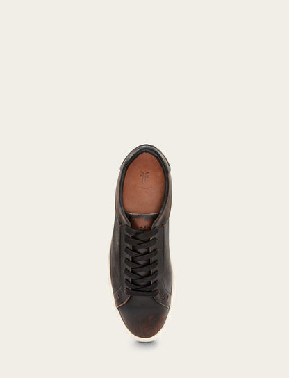 Men's Antiqued Black Astor Low Lace Slip On Sneakers | Frye Antiqued Black