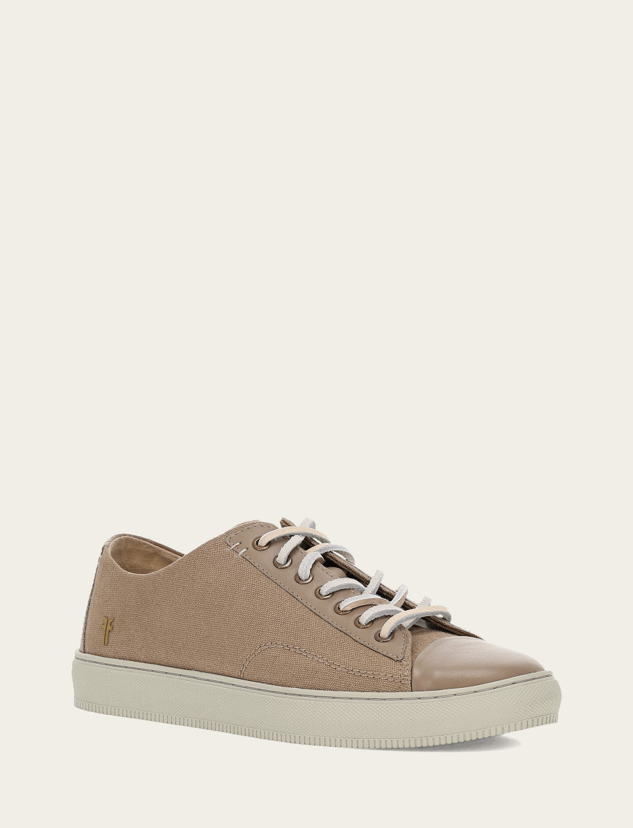 Men's Khaki Astor Cap Toe Low Lace Sneakers | Frye Khaki