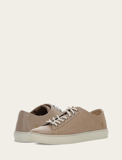 Men's Khaki Astor Cap Toe Low Lace Sneakers | Frye Khaki