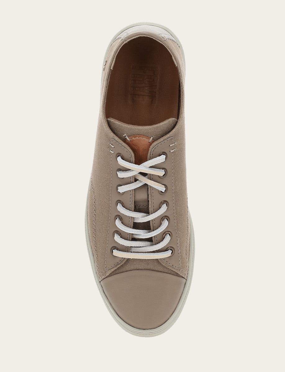 Men's Khaki Astor Cap Toe Low Lace Sneakers | Frye Khaki