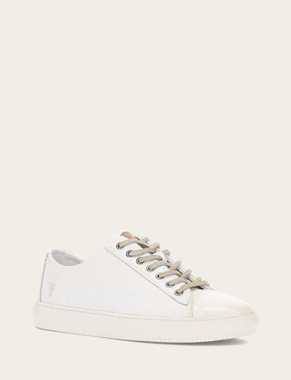Men's White Astor Cap Toe Low Lace Sneakers | Frye White