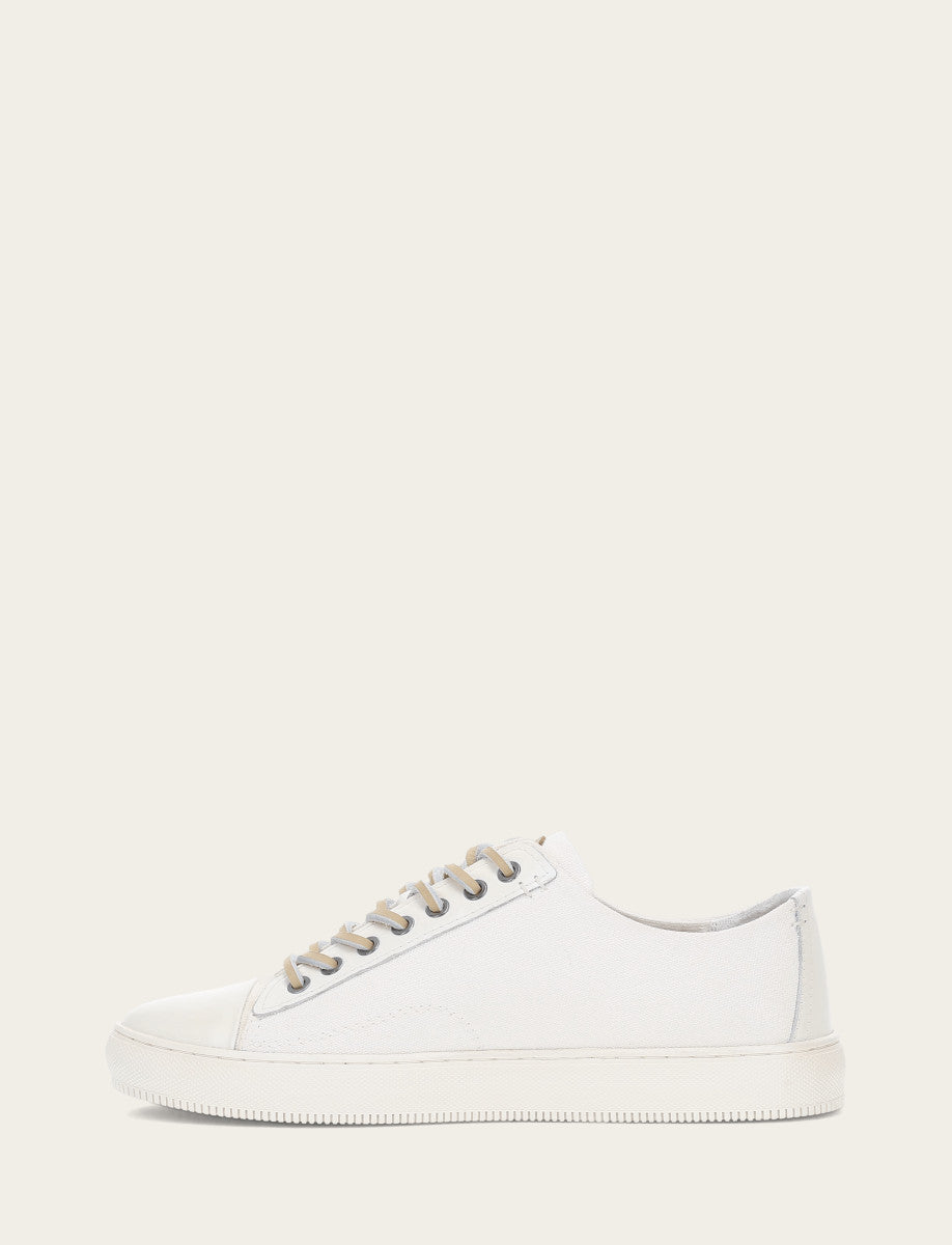 Men's White Astor Cap Toe Low Lace Sneakers | Frye White