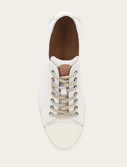 Men's White Astor Cap Toe Low Lace Sneakers | Frye White