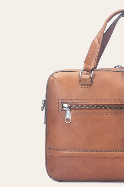 Nash Cognac Briefcase | Frye Cognac