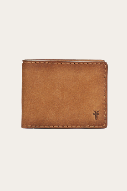 Logan Nubuck Cognac Money Clip Card Case | Frye Cognac