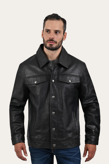Black Baxter Trucker Jacket | Frye Black