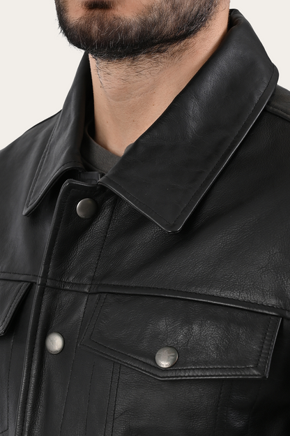 Black Baxter Trucker Jacket | Frye Black