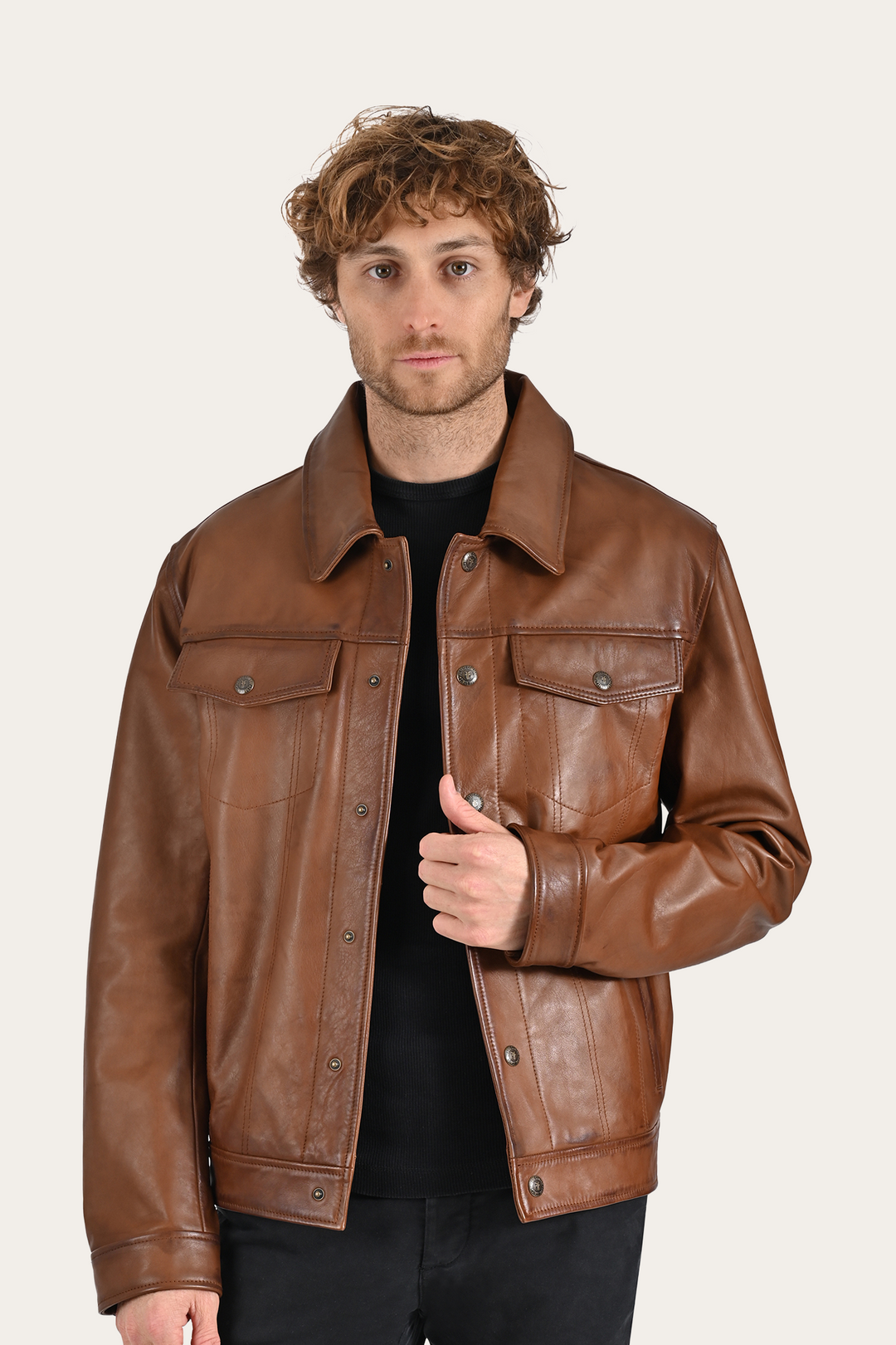 Brown Baxter Trucker Jacket | Frye Brown