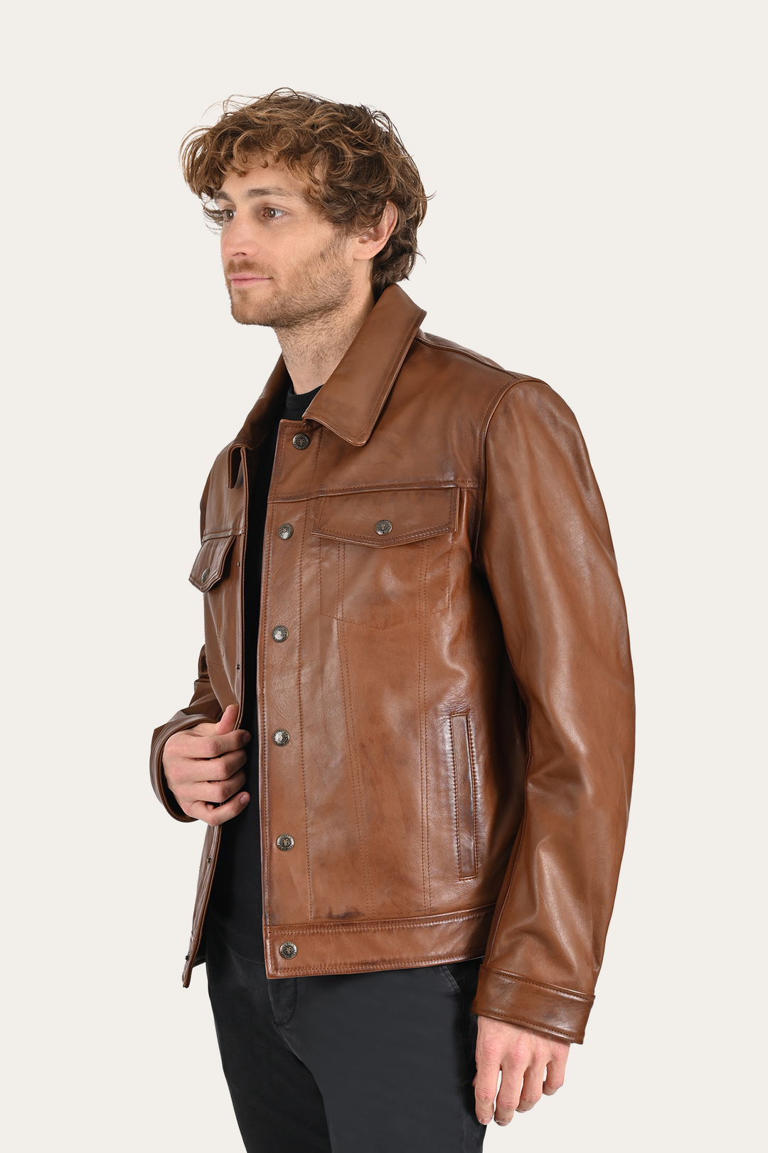 Brown Baxter Trucker Jacket | Frye Brown
