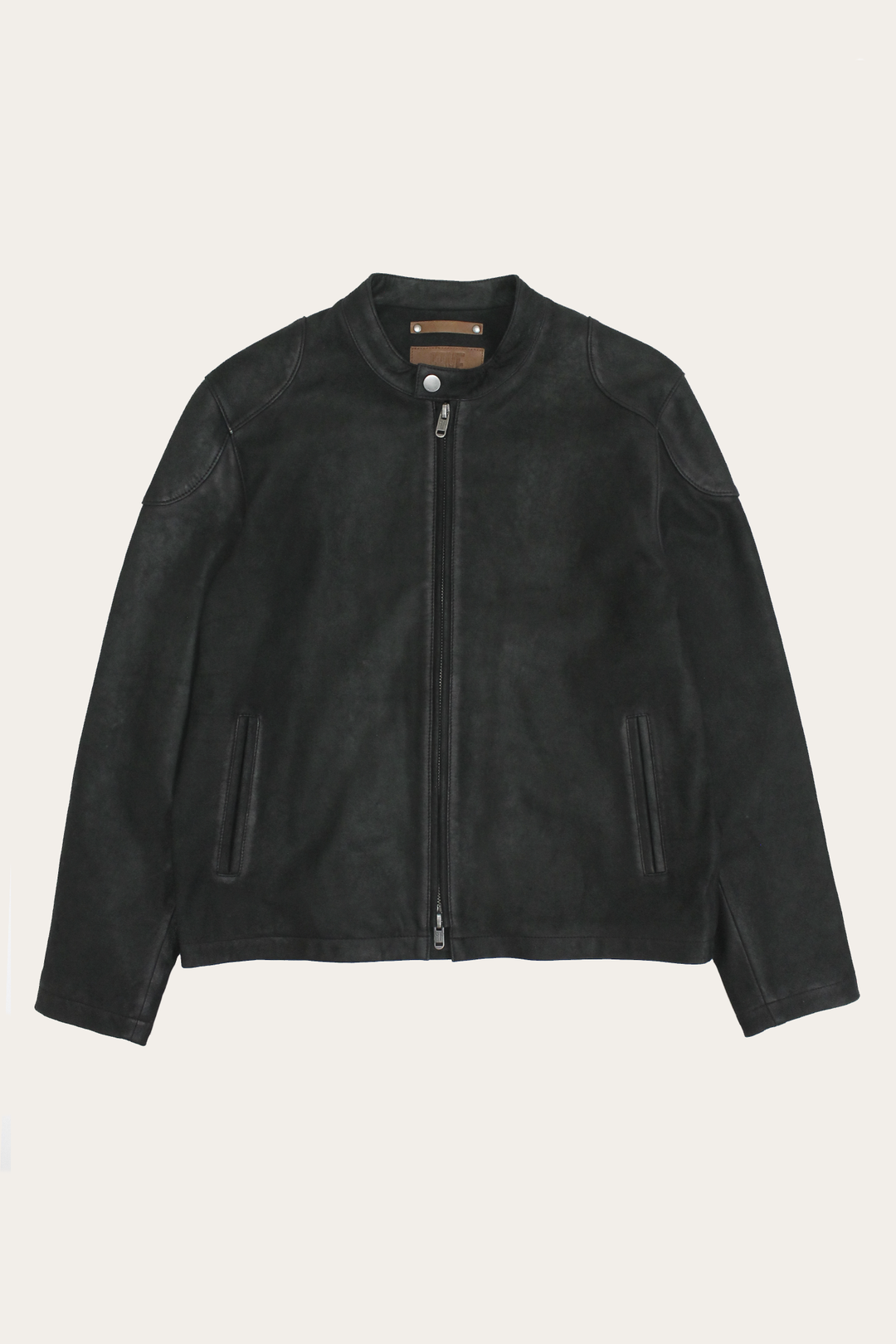 Men’s Black Gannon Lamb Leather Racer Jacket | Frye Black