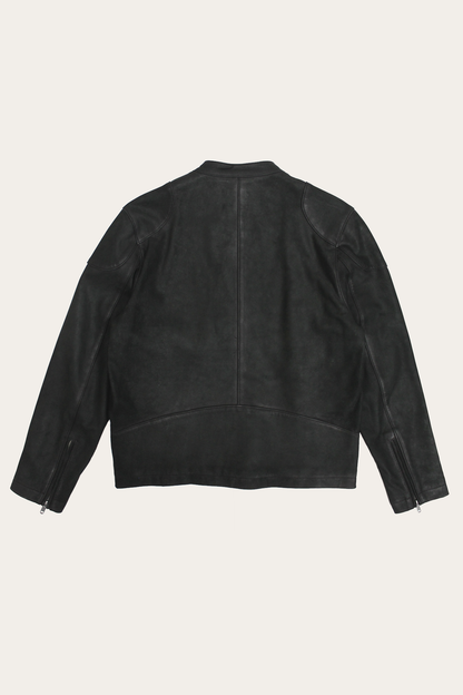 Men’s Black Gannon Lamb Leather Racer Jacket | Frye Black