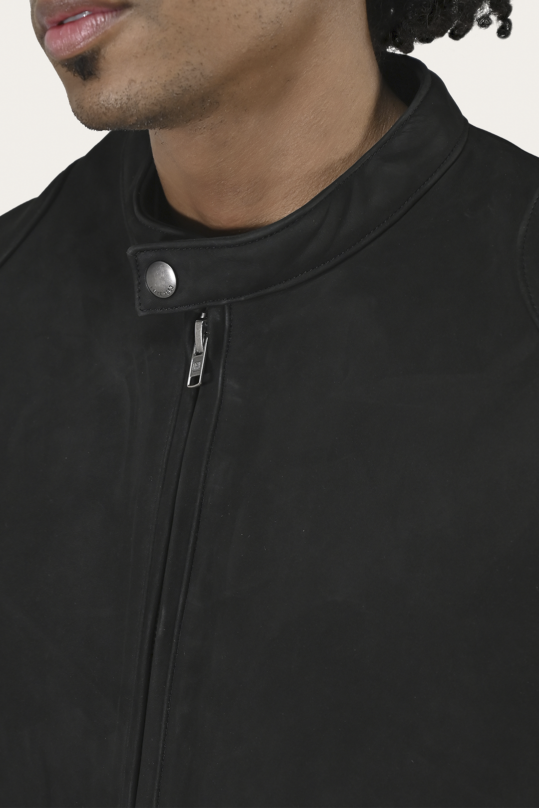 Men’s Black Gannon Lamb Leather Racer Jacket | Frye Black
