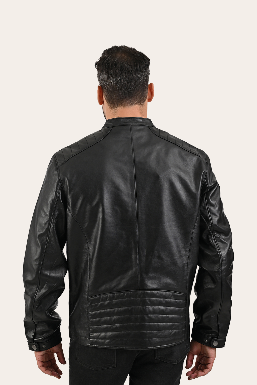 Men’s Black Pioneer Racer Leather Jacket | Frye Black