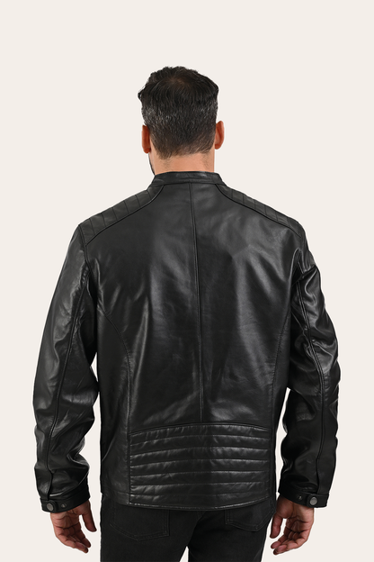 Men’s Black Pioneer Racer Leather Jacket | Frye Black