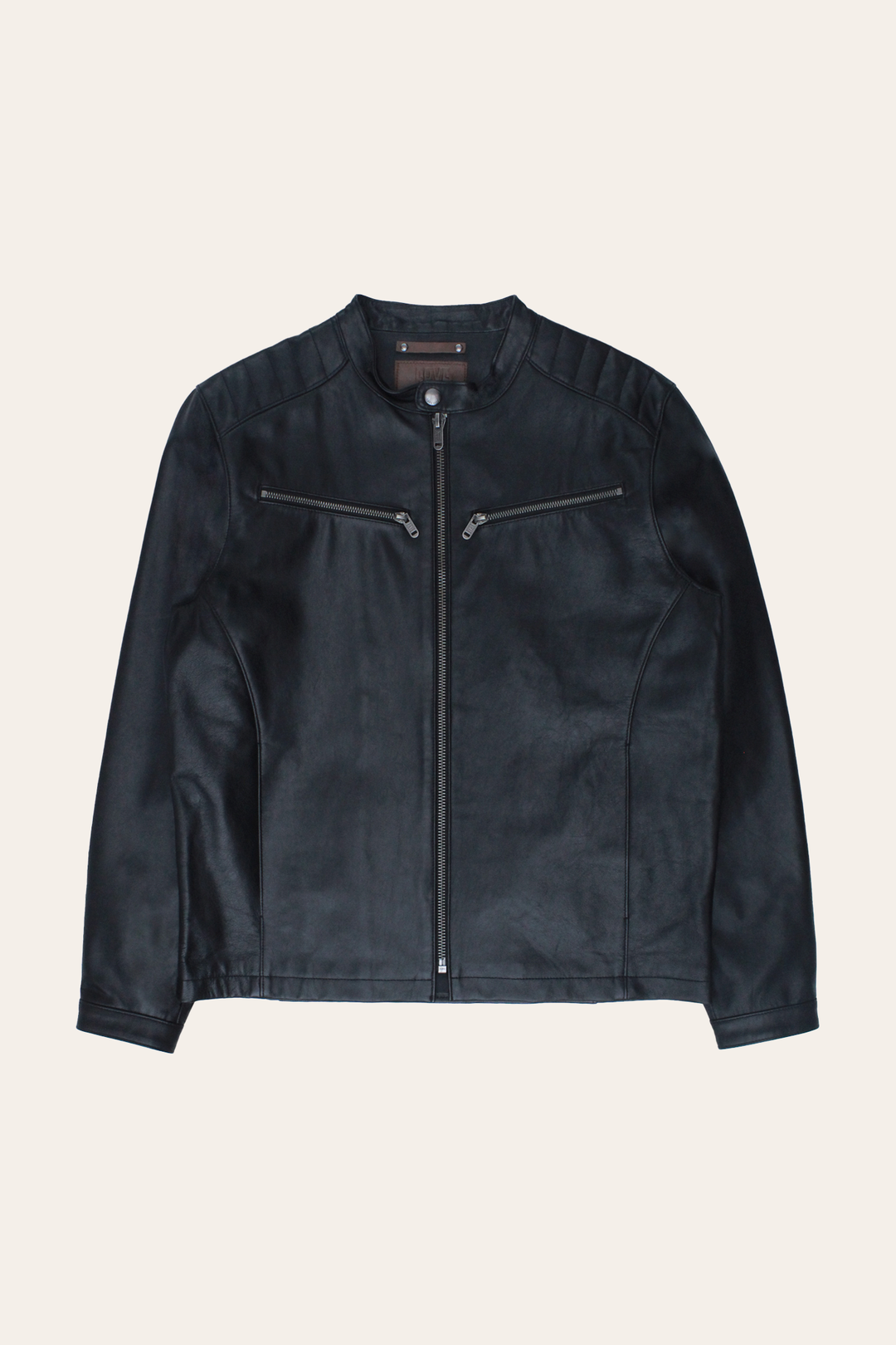 Men’s Black Pioneer Racer Leather Jacket | Frye Black