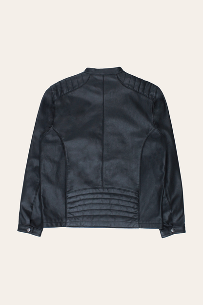Men’s Black Pioneer Racer Leather Jacket | Frye Black