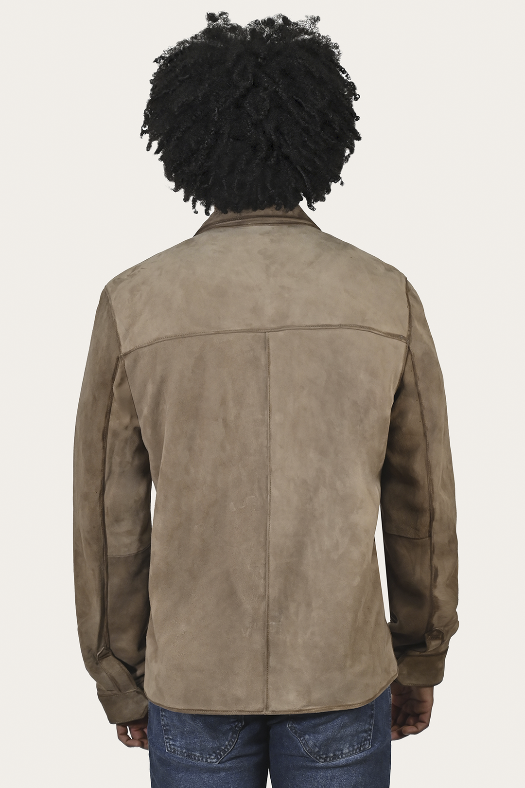 Men’s Taupe Brock Suede Utility Shacket | Frye Taupe