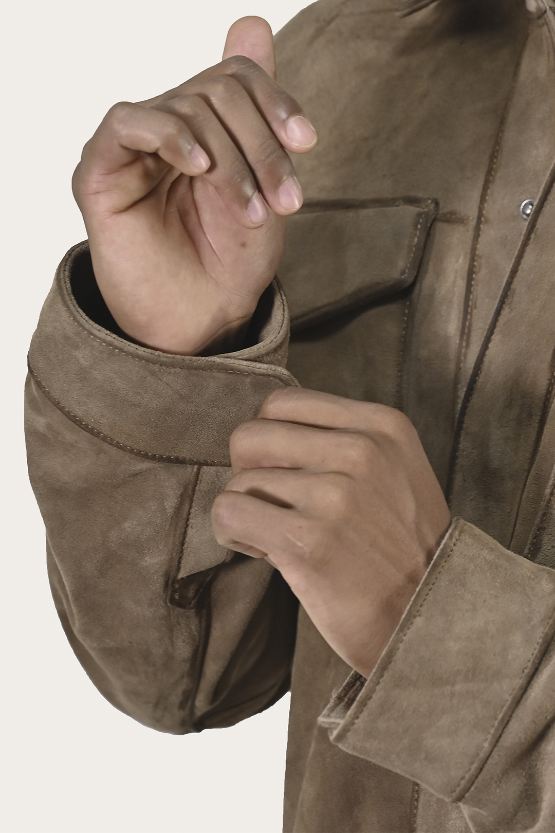 Men’s Taupe Brock Suede Utility Shacket | Frye Taupe
