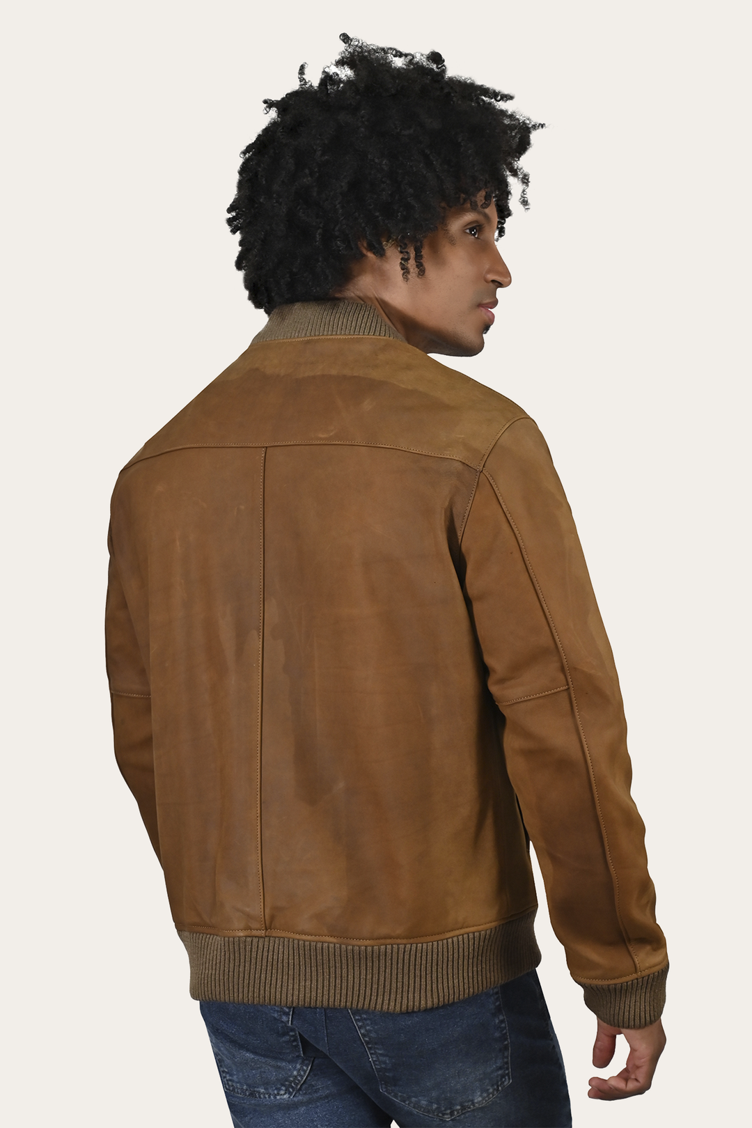 Men’s Burnt Copper Clay Leather Bomber Jacket | Frye Burnt copper