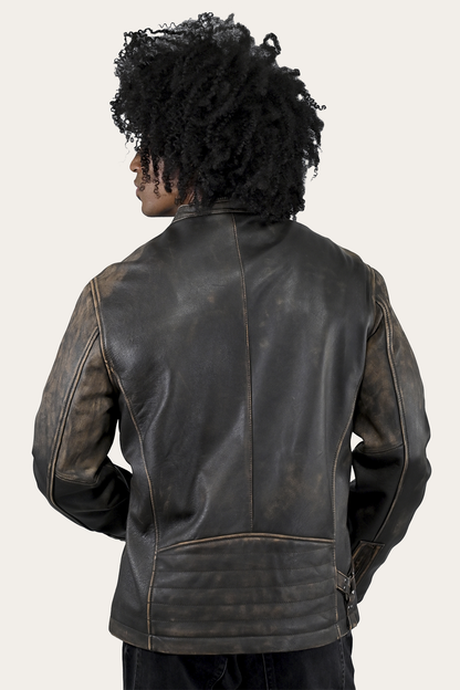 Men’s Brown Beige Leland Ombre Leather Jacket | Frye Brown Beige