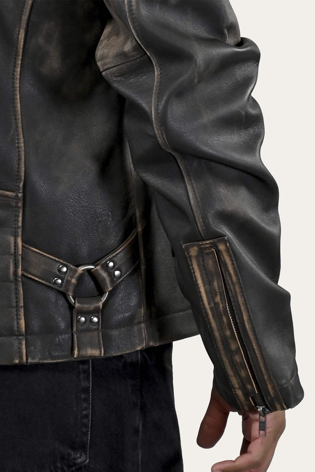 Men’s Brown Beige Leland Ombre Leather Jacket | Frye Brown Beige