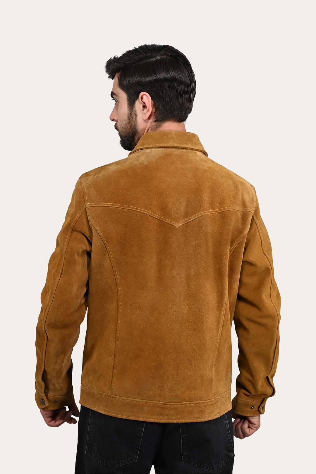 Men’s Tan Trailblazer Trucker Suede Jacket | Frye Tan