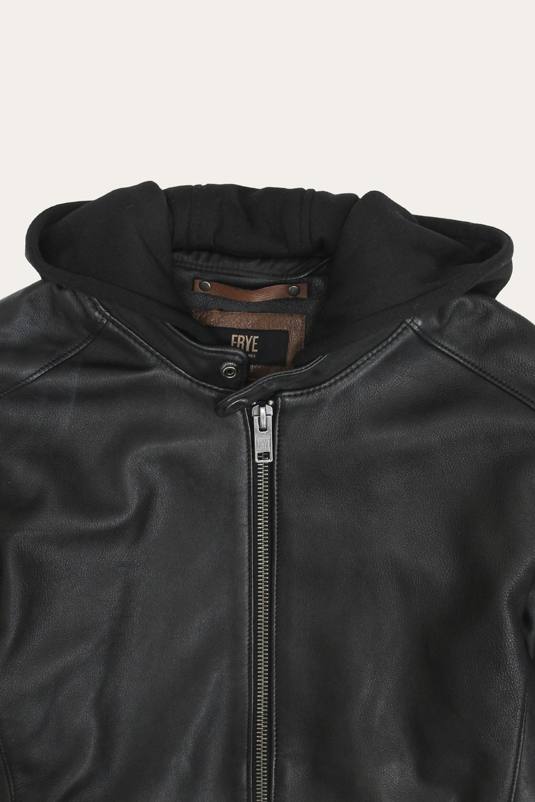 Men’s Black Saddle Racer Leather Hooded Jacket | Frye Black