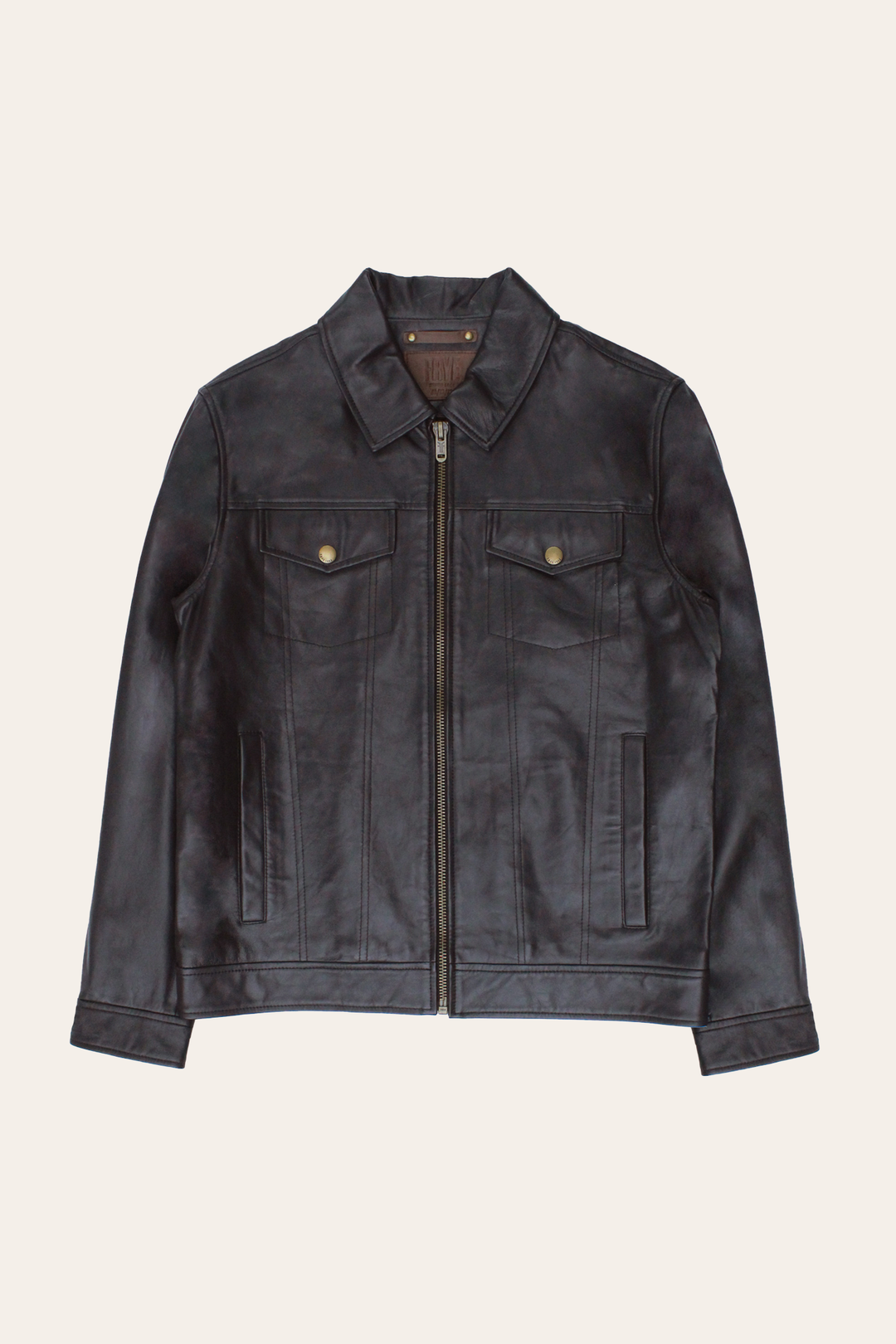 Men’s Dark Brown Kentucky Trucker Leather Jacket | Frye Dark Brown