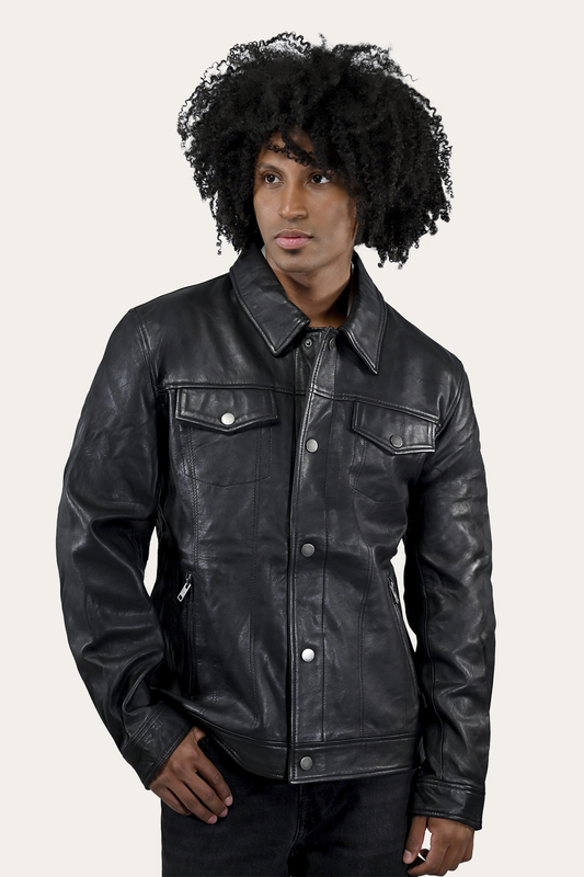 Ruffian Trucker Jacket | Frye Black