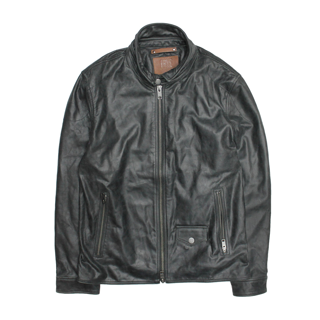 Men’s Black Lawton Modern Nappa Biker Jacket | Frye Black
