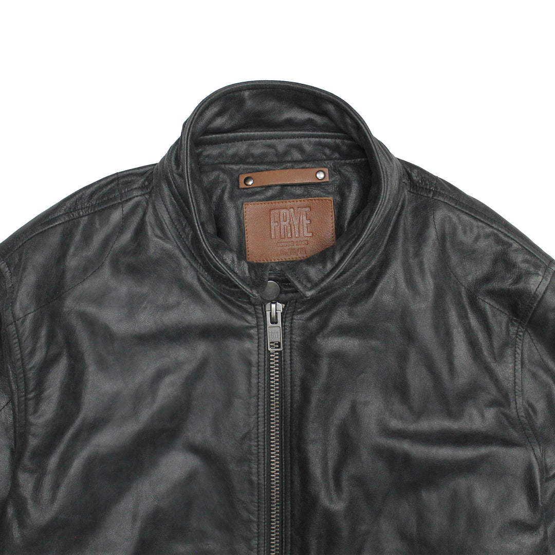 Men’s Black Lawton Modern Nappa Biker Jacket | Frye Black