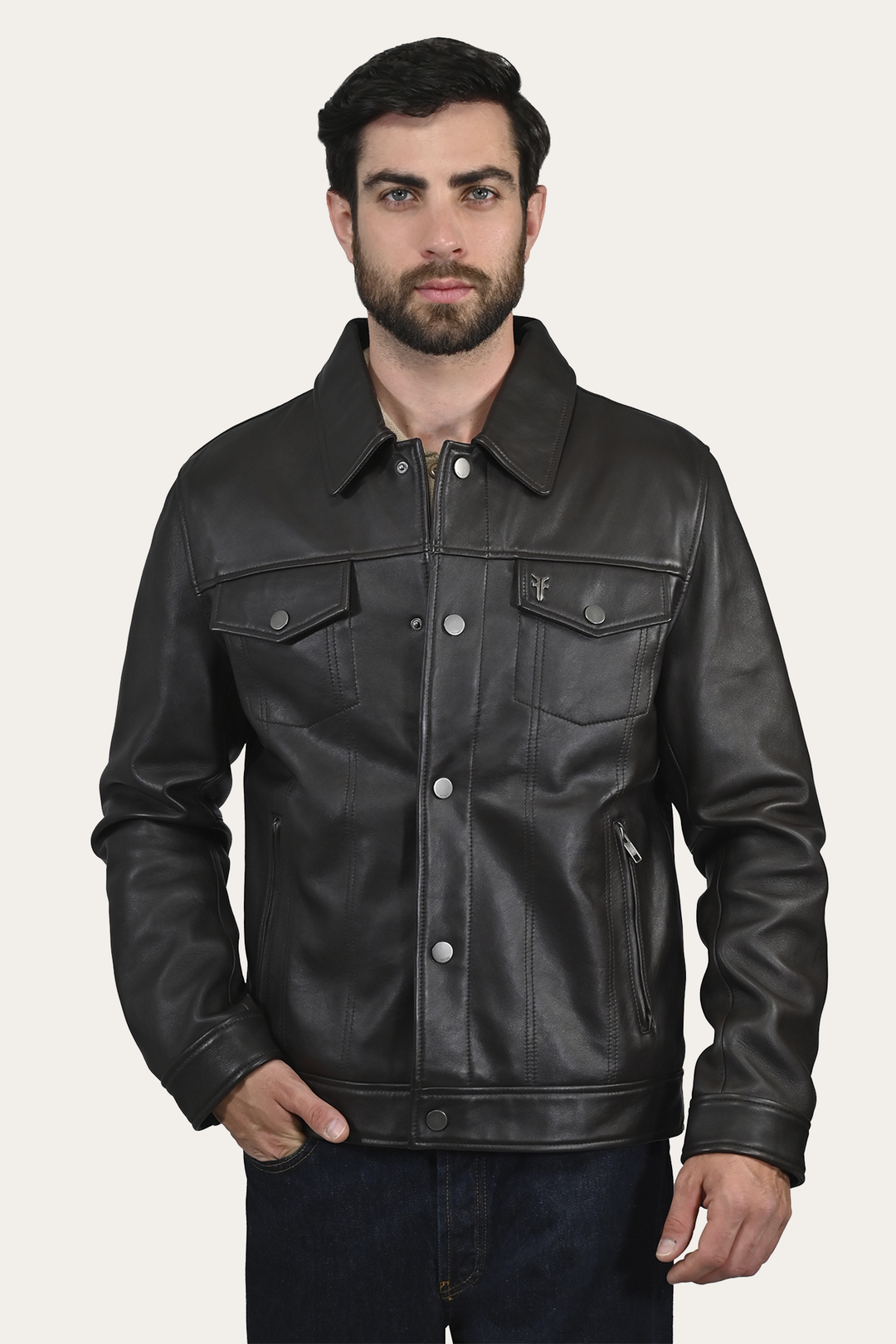 Ruffian Trucker Jacket | Frye Dark Brown