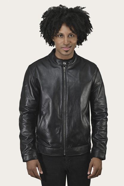 Homestead Racer Jacket | Frye Black Bright