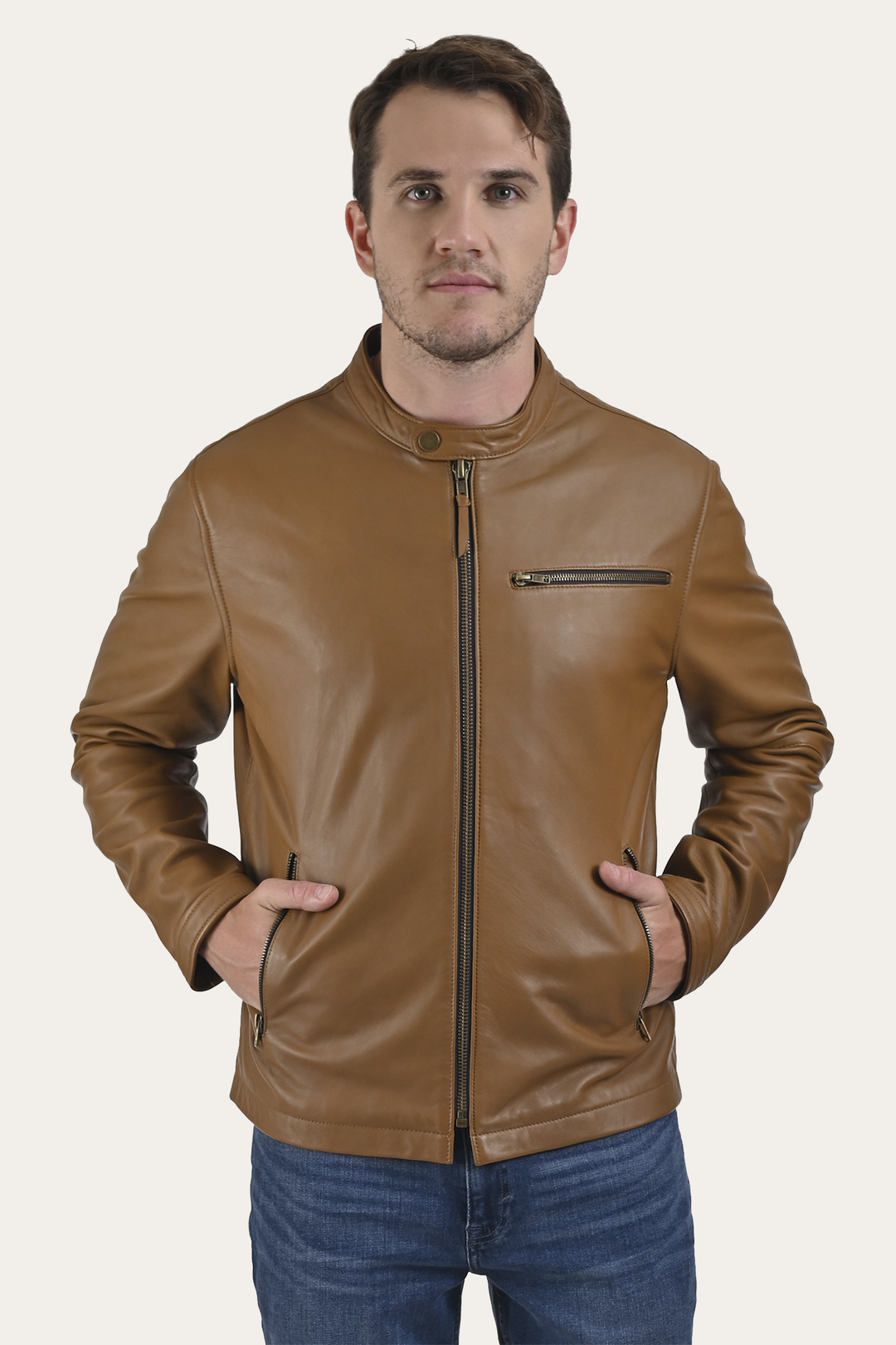 Wyoming Racing Jacket | Frye Middle Brown