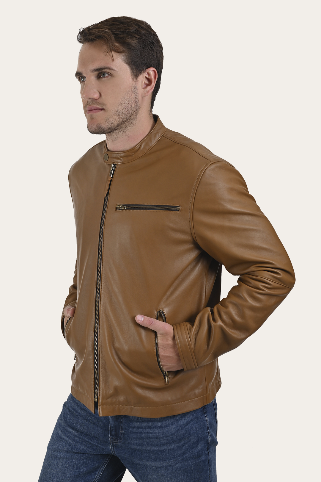 Wyoming Racing Jacket | Frye Middle Brown