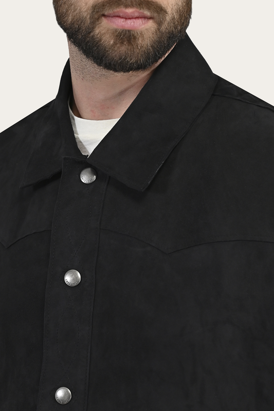 Frye Men’s Navy Blue Judd Minimalist Suede Shacket