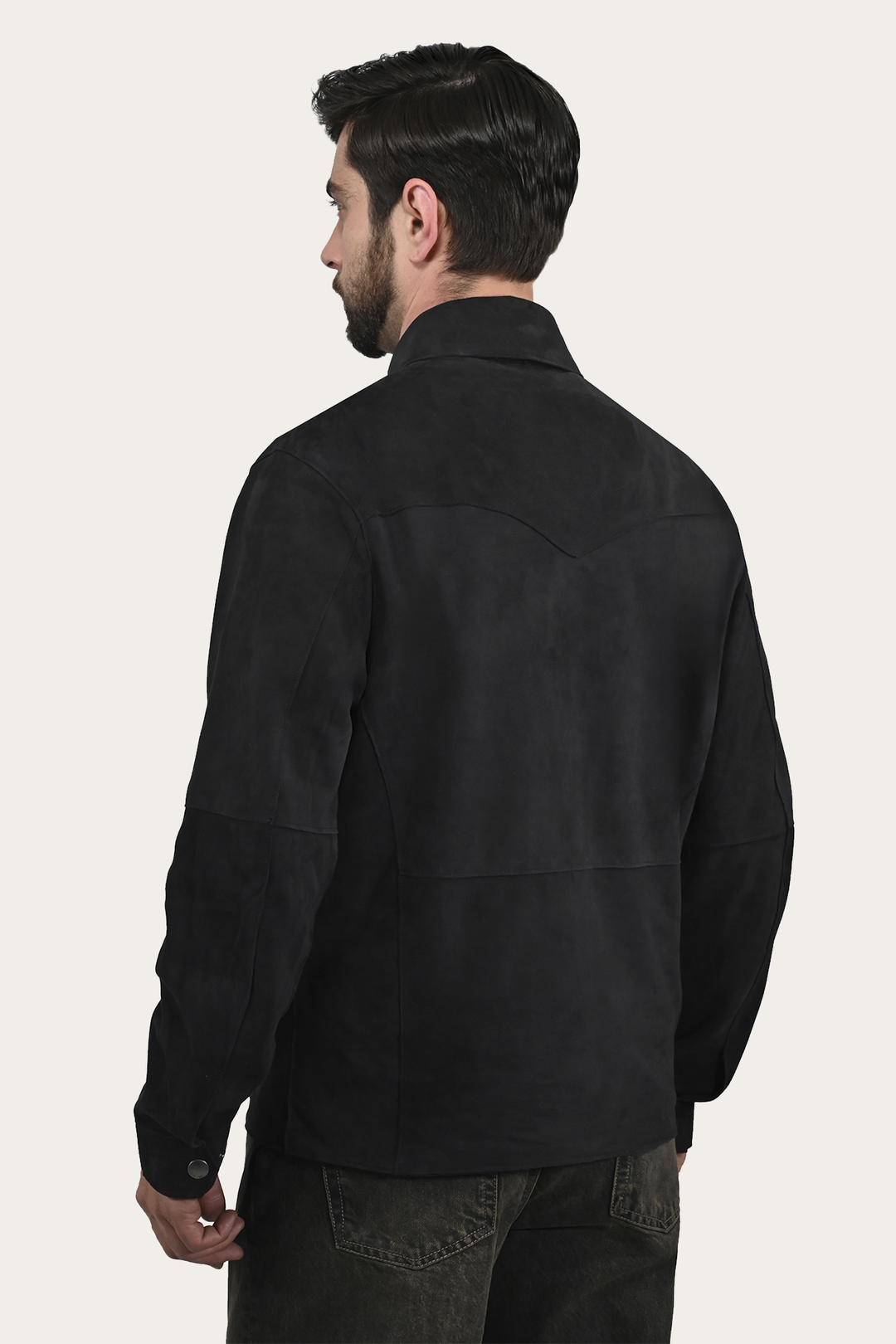 Men’s Navy Blue Judd Minimalist Suede Shacket | Frye Navy Blue
