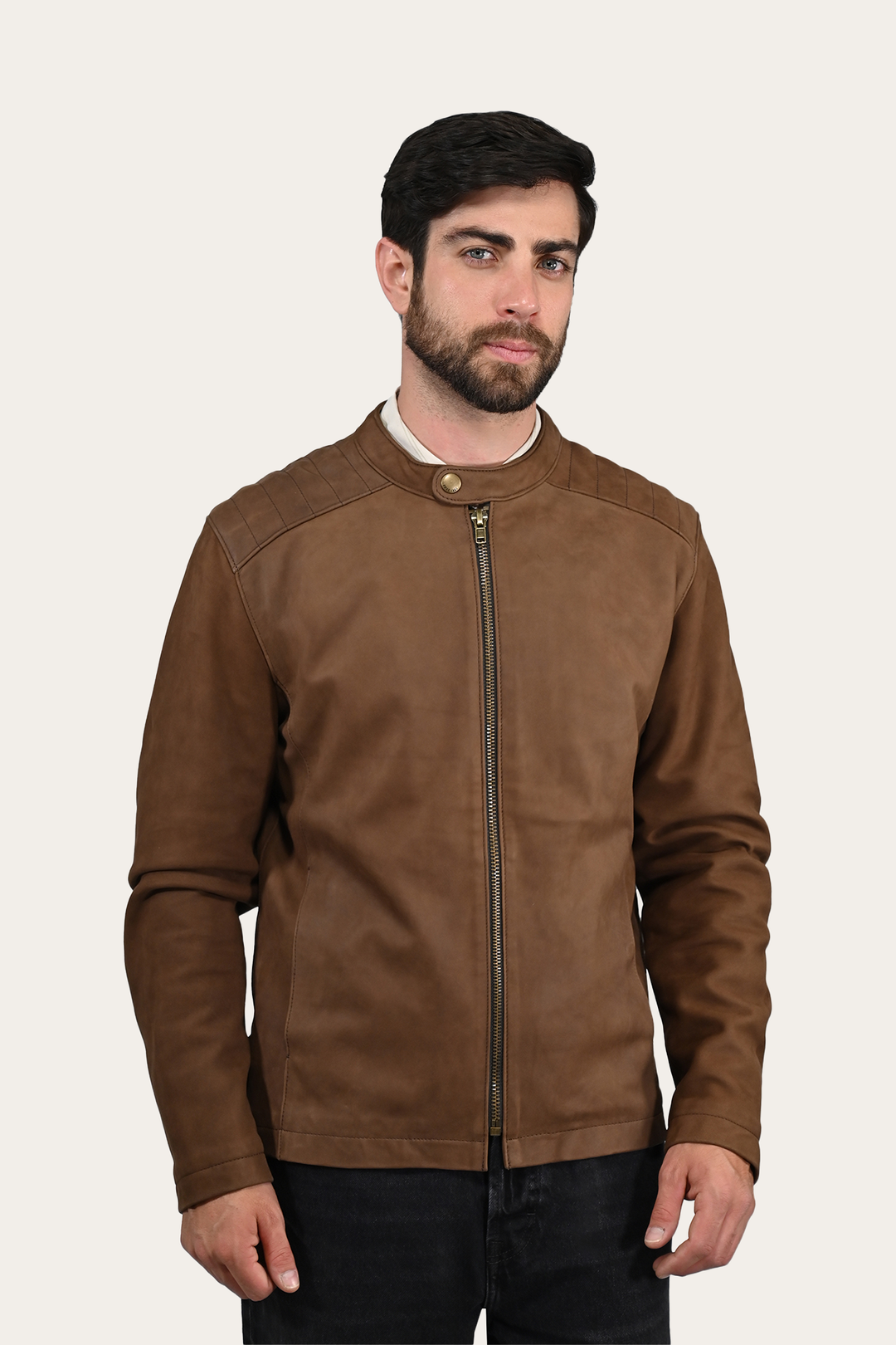 Men’s Tobacco Desert Racer Leather Jacket | Frye Tobacco