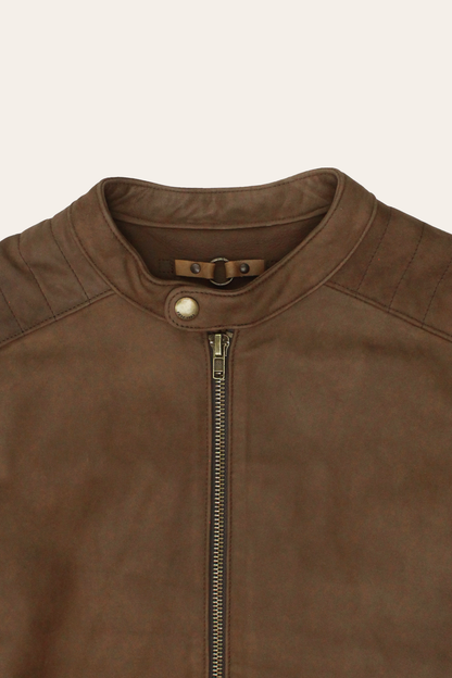 Men’s Tobacco Desert Racer Leather Jacket | Frye Tobacco